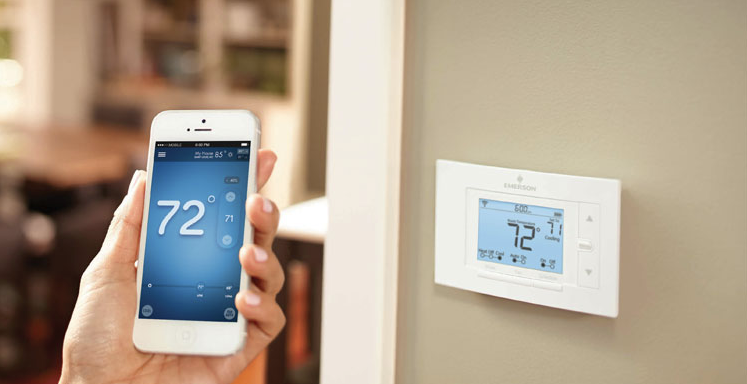 smartphone and thermostat