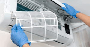 Home air filters being changed 